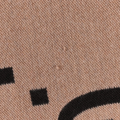Gucci Wool Silk Monogram Jumbo GG Freedom Scarf Dark Brown Beige 7 of 7