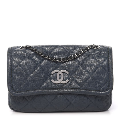 Chanel Caviar Small Natural Beauty Flap Blue 1 of 14
