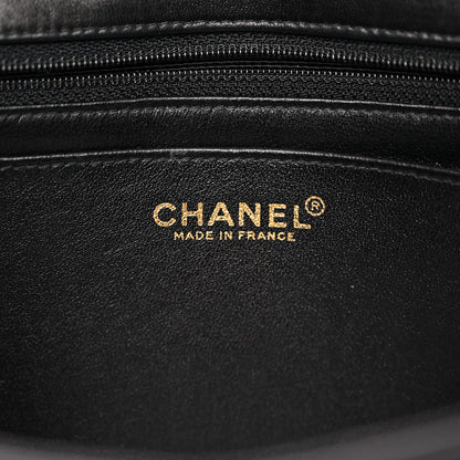 Chanel Lambskin Quilted Crystal Chocolate Bar Charm Flap Black 6 of 15