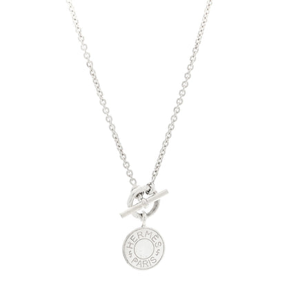 Hermes Sterling Silver Amulettes H Confettis Pendant Necklace 1 of 4