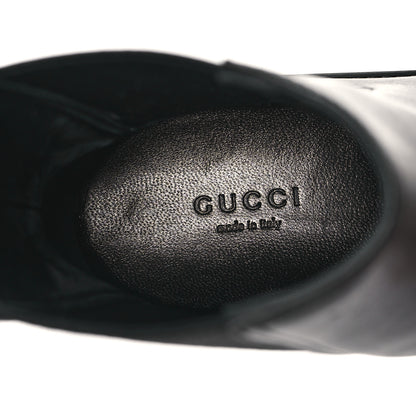 Gucci Flores Calfskin Horsebit Chain Ankle Boots 40.5 Black 7 of 9