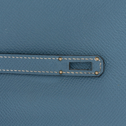 Hermes Epsom Kelly Longue Wallet Blue Jean 8 of 10