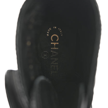 Chanel Shiny Goatskin Calfskin Quilted Lace Up Combat Boots 36.5 Black 7 of 9