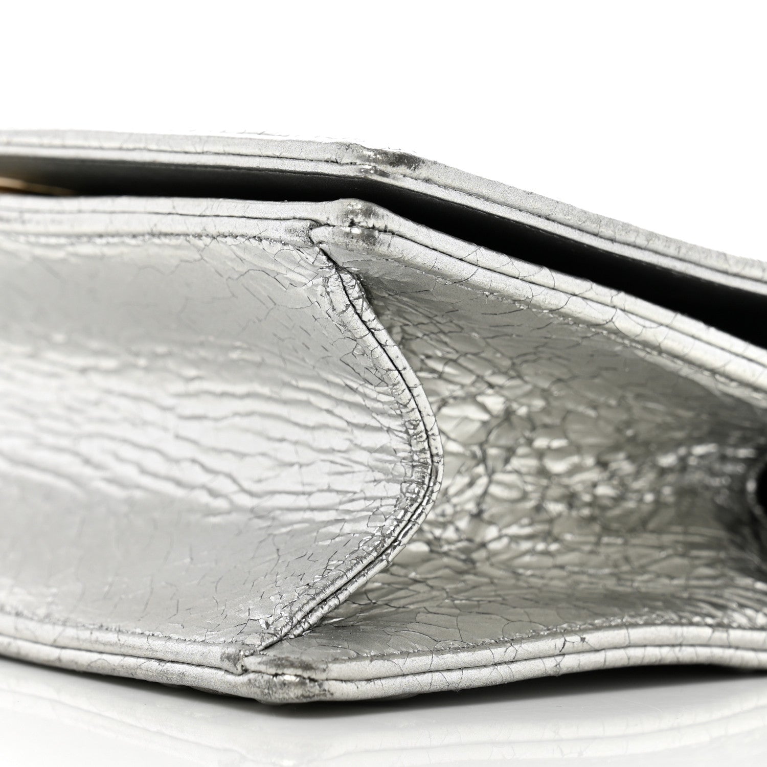 Christian Dior Metallic Ceramic Effect Deerskin Small Diorama Flap Bag Silver 11 of 13