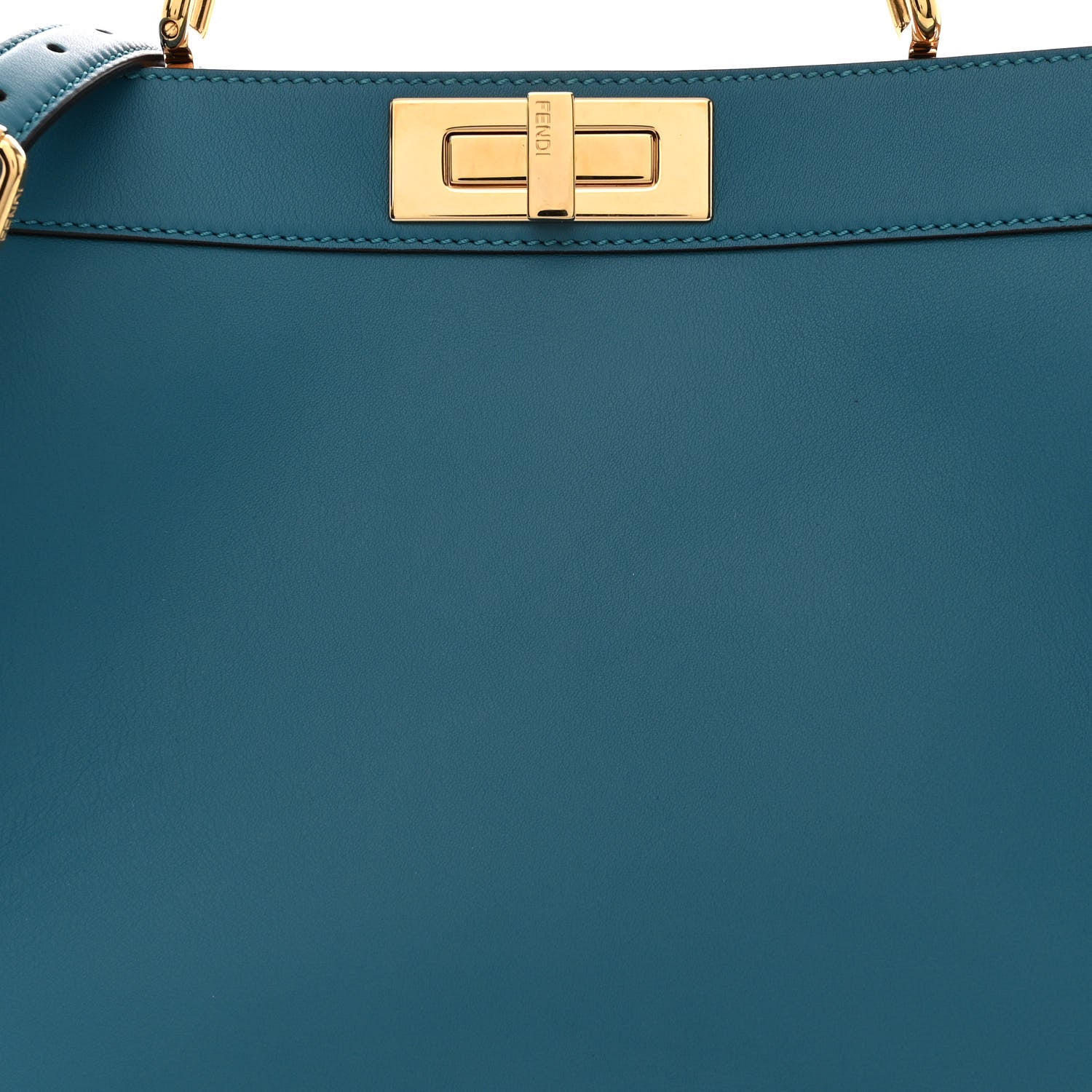 Fendi Vitello Seta Shiny Nappa Medium Peekaboo I SEE U Satchel Blue Velvet Light Rose 11 of 15