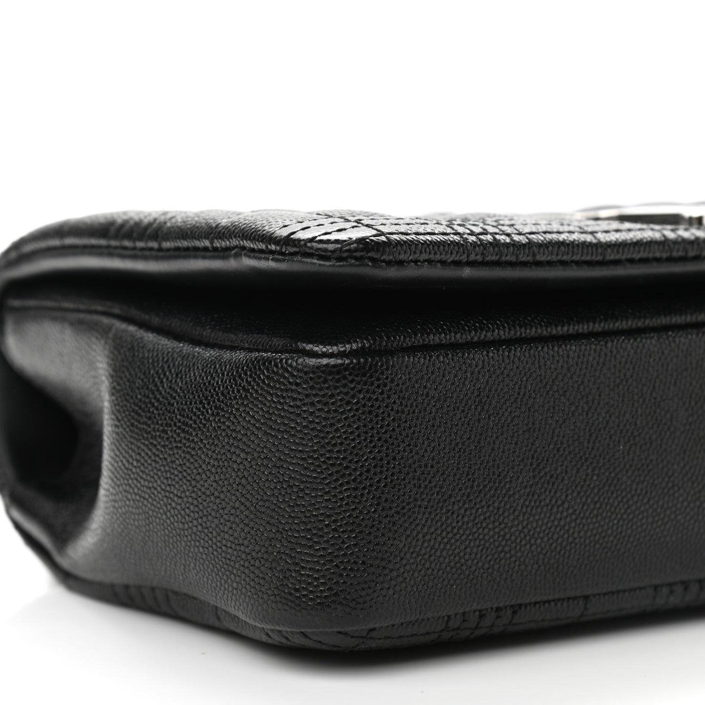 Grainy Calfskin Quilted Small Lola Bag Black