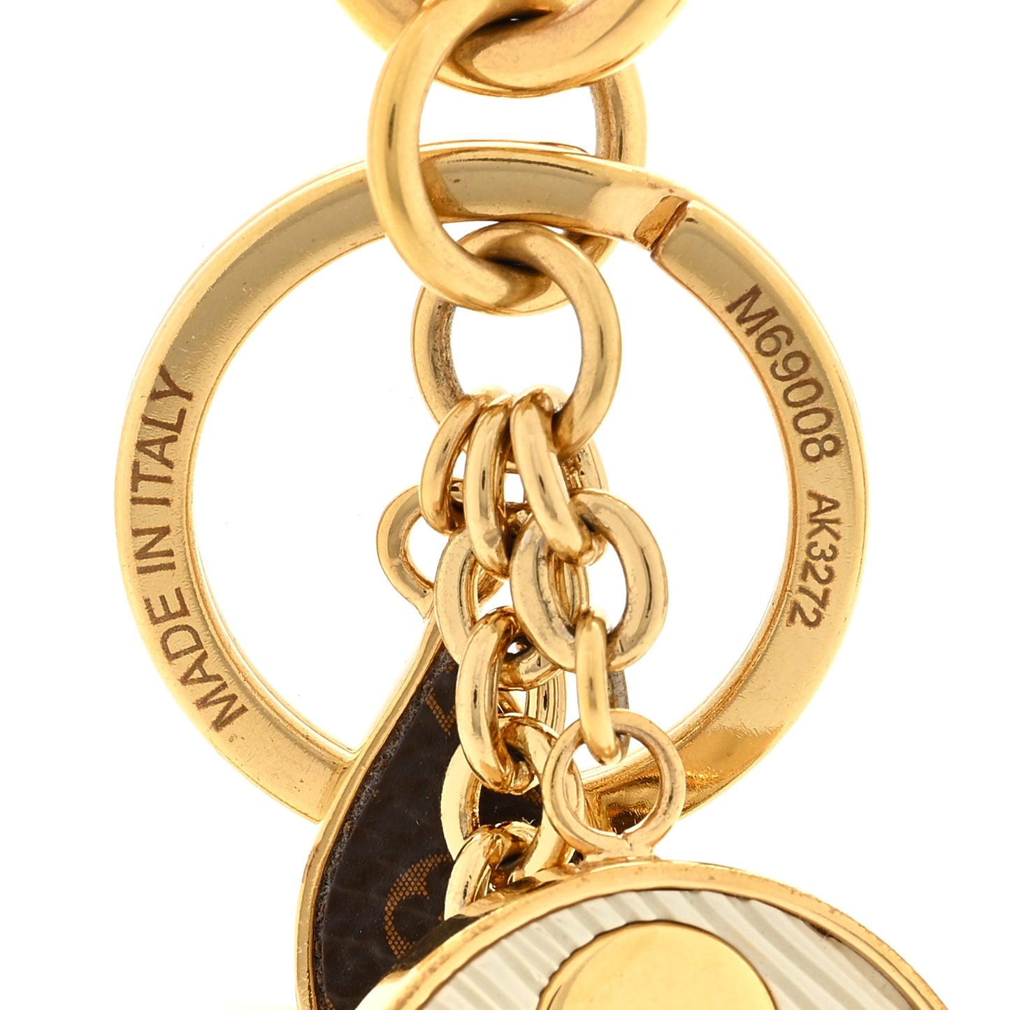LOUIS VUITTON Metal Monogram Epi Spring Street Bag Charm Key Holder Gold