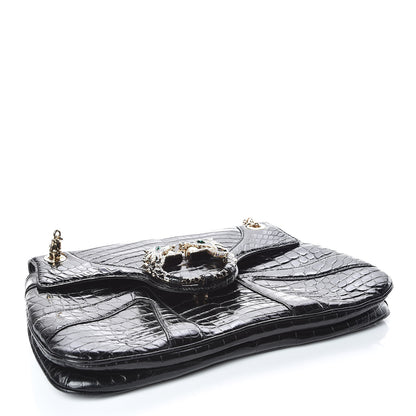 Gucci Crocodile Tom Ford Jeweled Dragon Bag Black 4 of 12