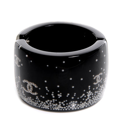 Chanel Resin Pearl CC Cuff Black 1 of 5