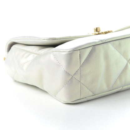Chanel Iridescent Calfskin Quilted Medium 19 Flap White 6 of 10