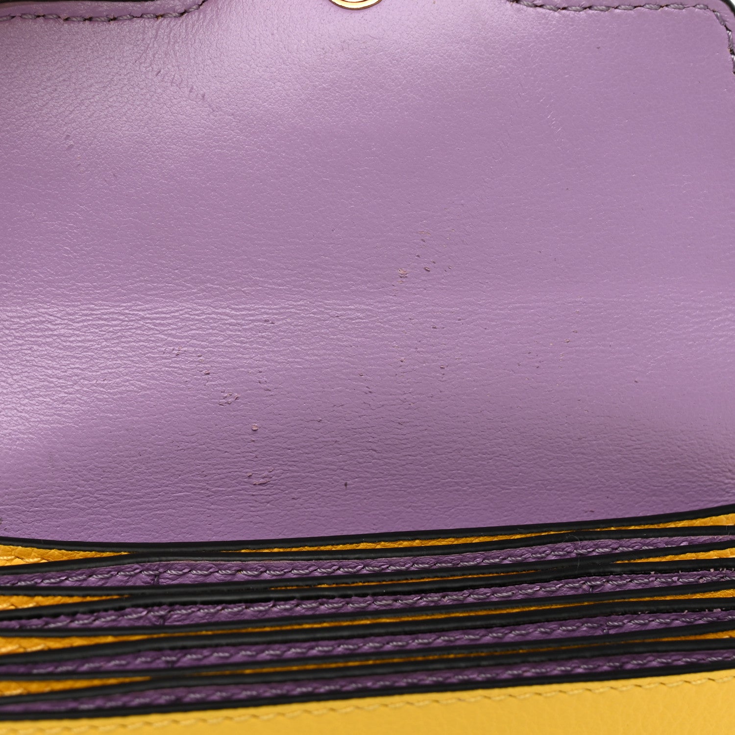 Versace Grained Calfskin Medusa Card Holder Yellow Purple 7 of 18