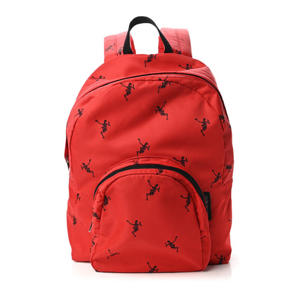 Alexander McQueen Nylon Dancing Skeleton Backpack Red 1 of 10