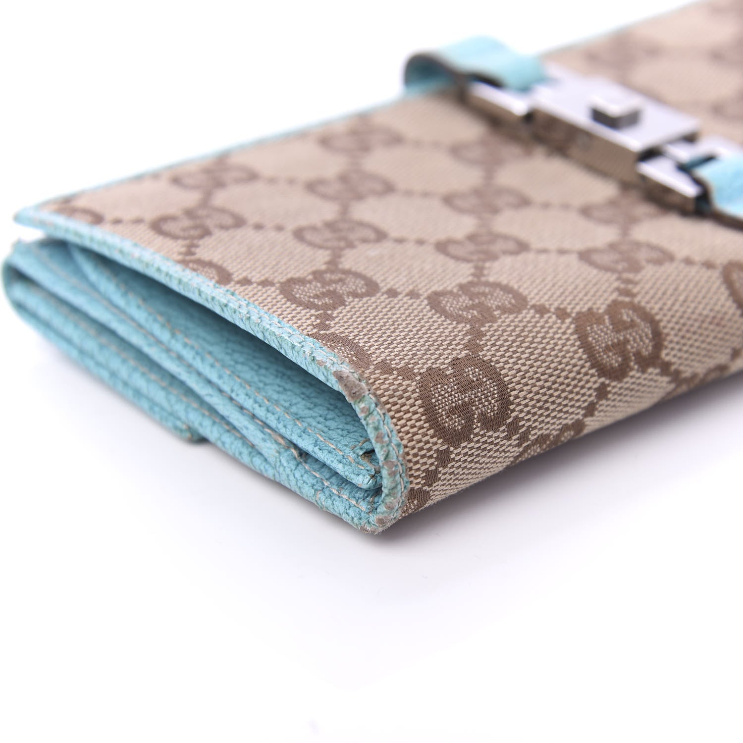 Gucci Monogram Calfskin Blake Continental Wallet Turquoise 6 of 12