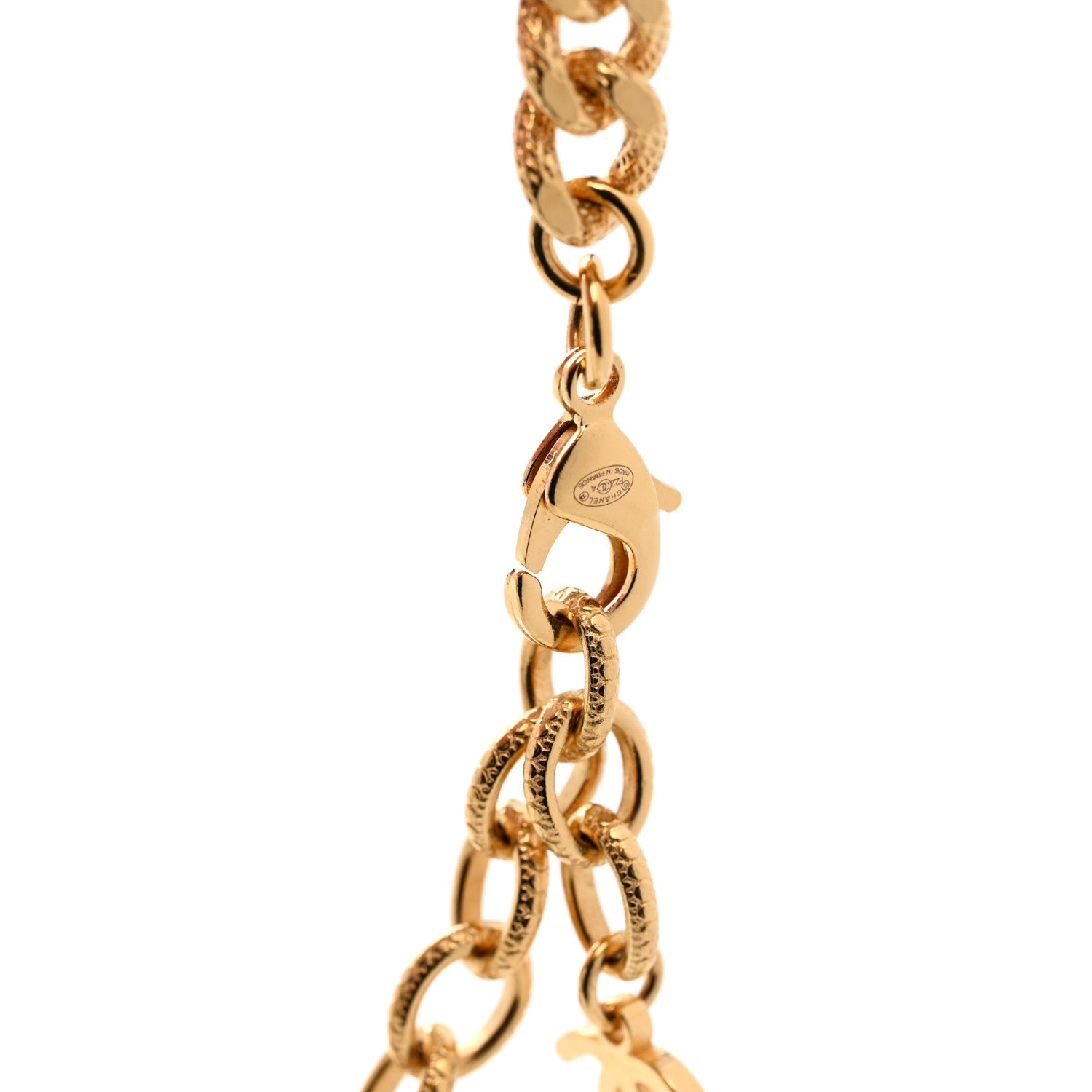 Chanel Crystal CC Chain Link Bracelet Gold 4 of 5