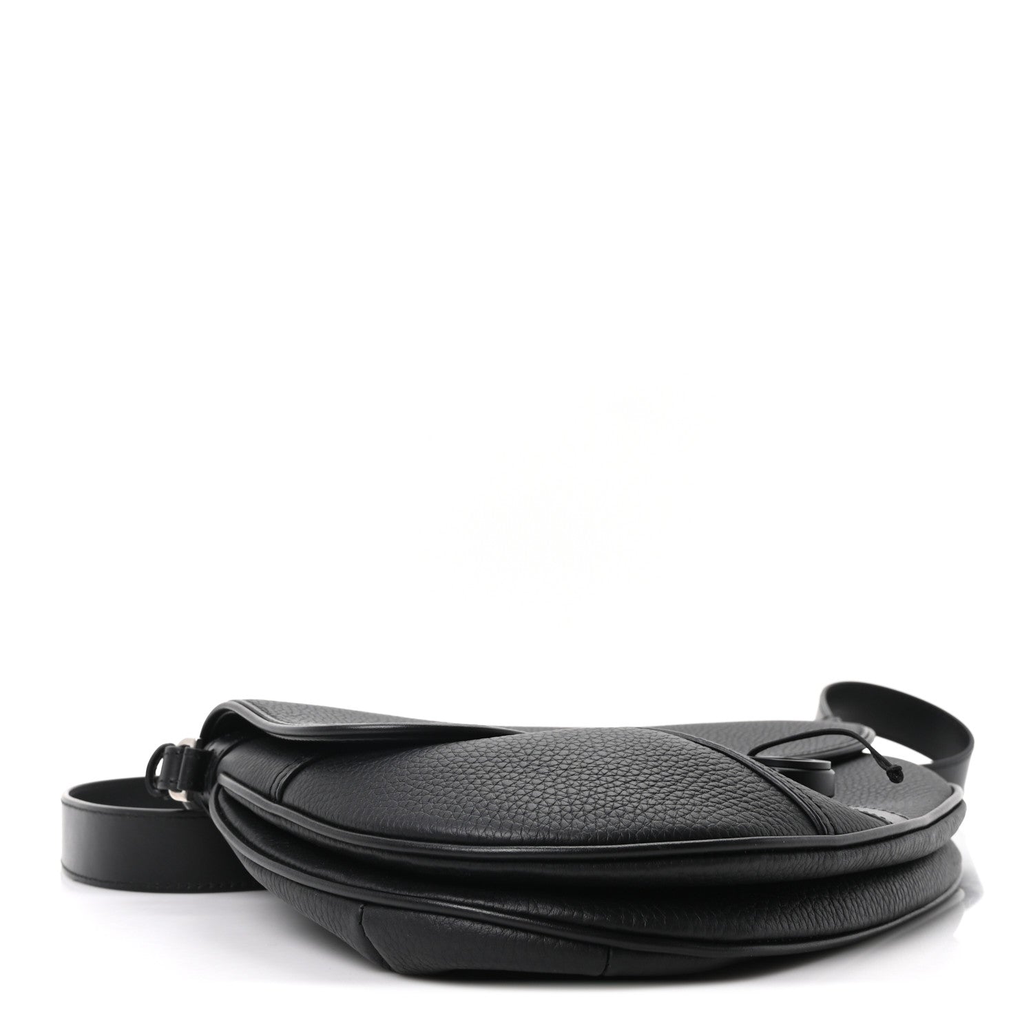 Christian Dior Grained Calfskin Mens Saddle Crossbody Bag Black 4 of 10