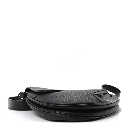 Christian Dior Grained Calfskin Mens Saddle Crossbody Bag Black 4 of 10