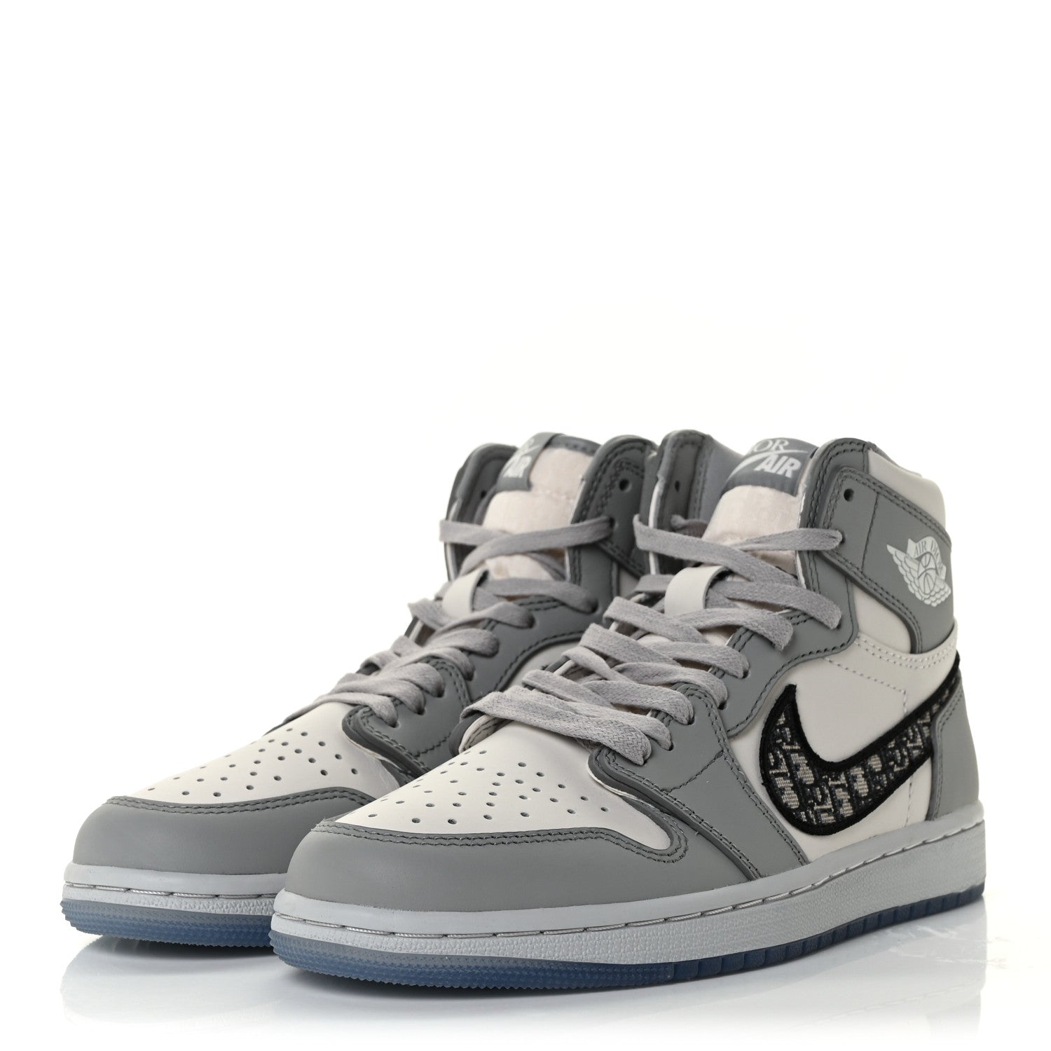 Christian Dior X NIKE AIR JORDAN Calfskin Mens Oblique High Sneakers 38.5 Beige White 3 of 12