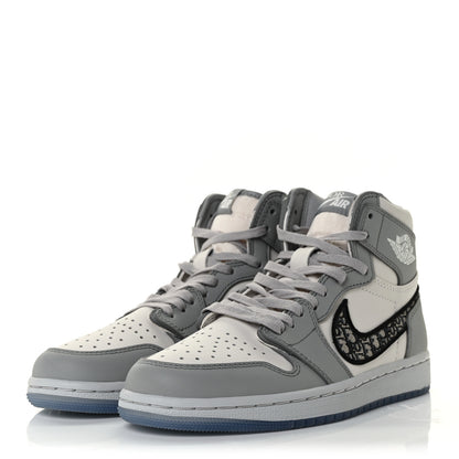 Christian Dior X NIKE AIR JORDAN Calfskin Mens Oblique High Sneakers 38.5 Beige White 3 of 12