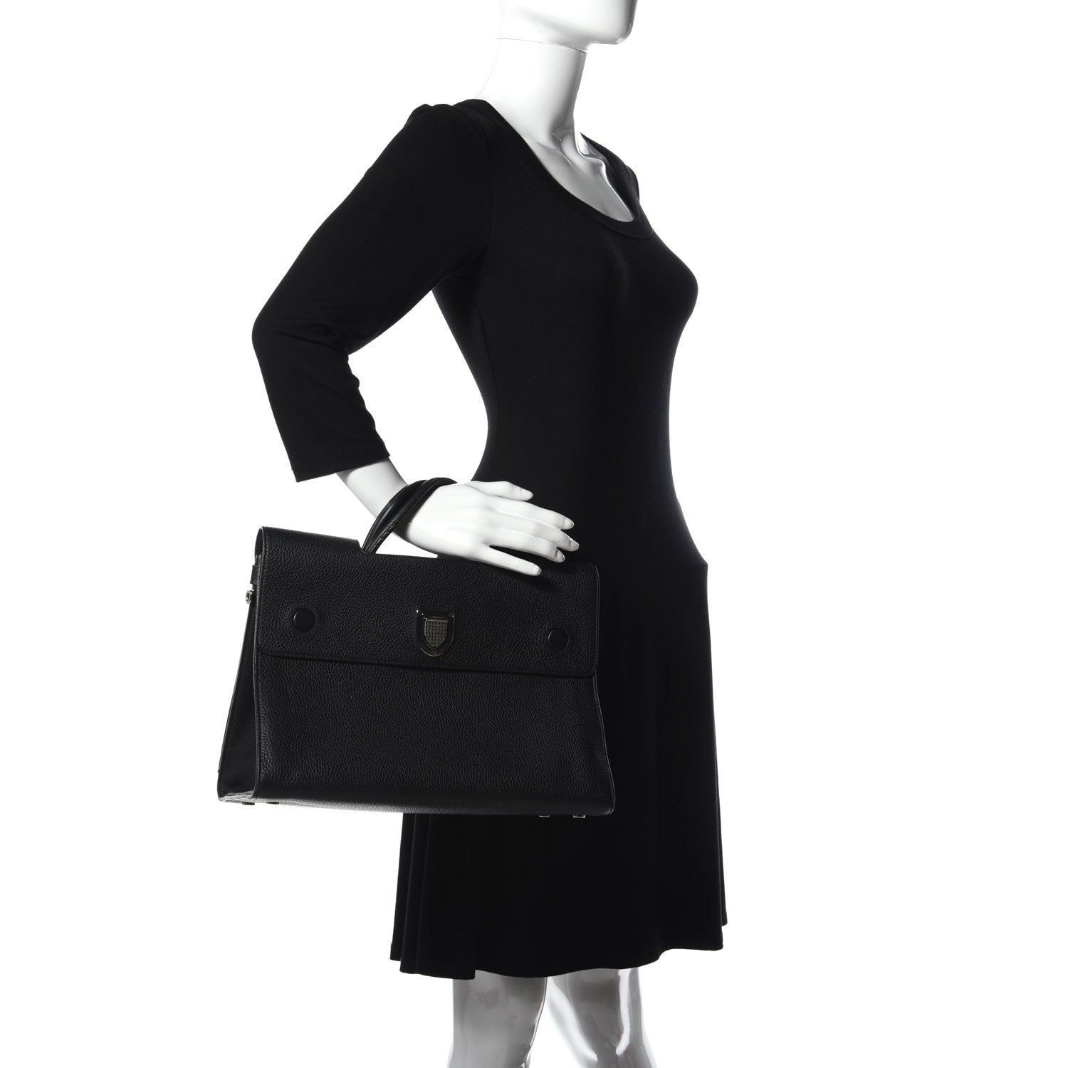 Christian Dior Grained Calfskin Large Diorever Flap Black 2 of 16
