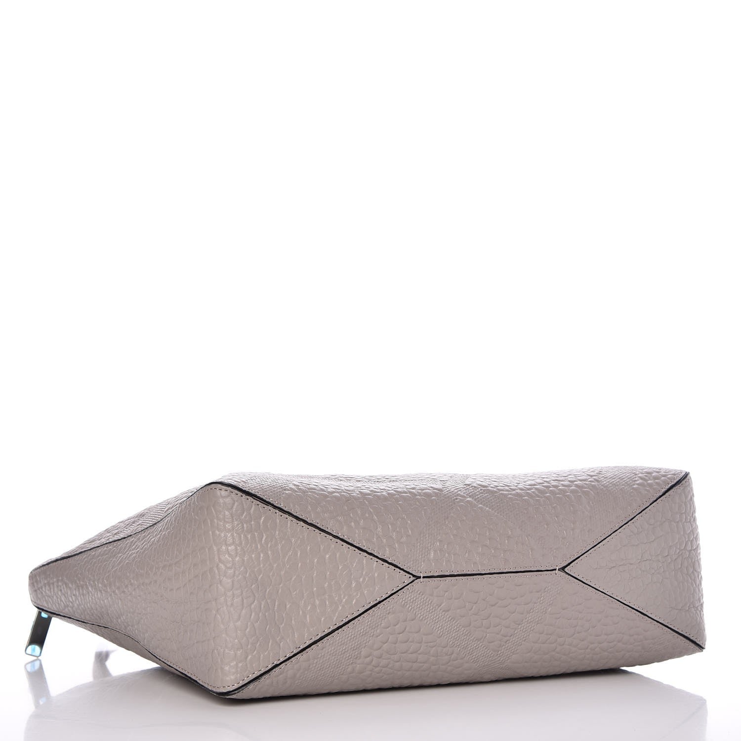Burberry Heritage Grain Check Embossed Medium Dewsbury Tote Pale Grey 4 of 8