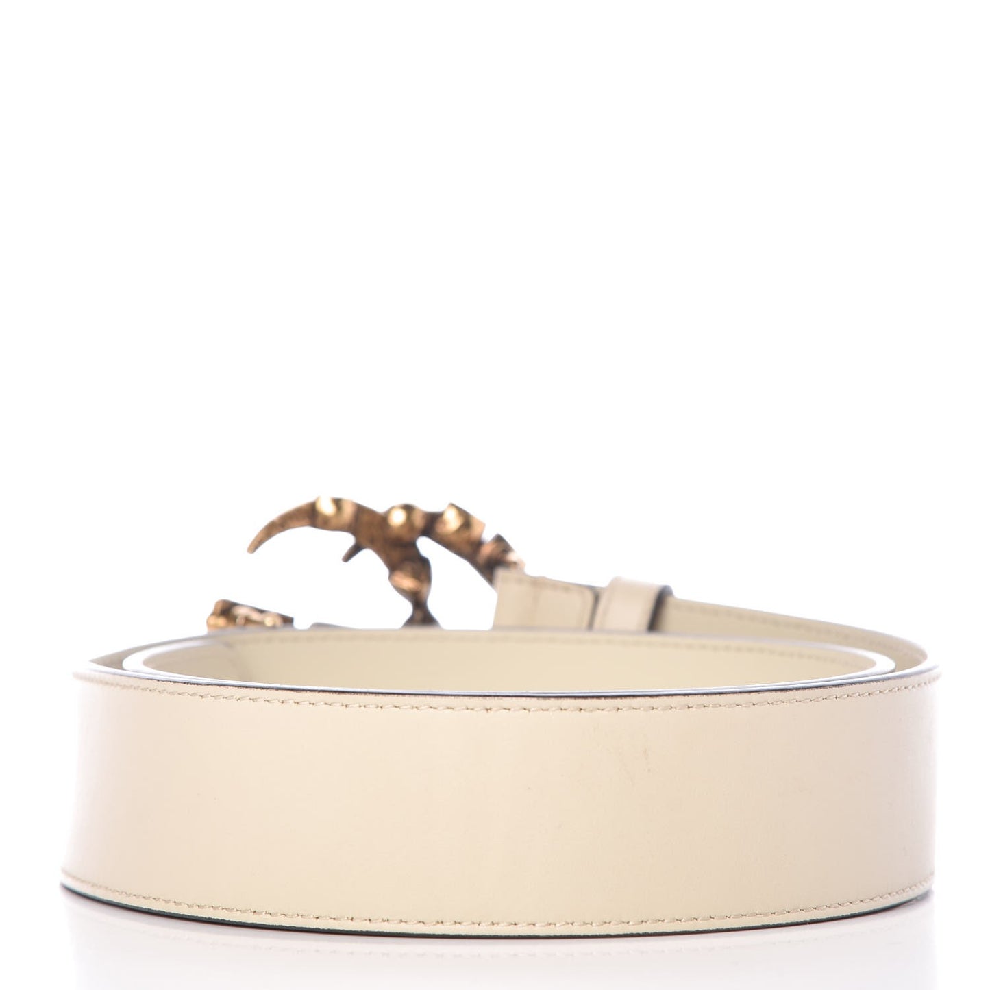 Calfskin Crystal Double G 40mm Belt 80 32 White Multicolor