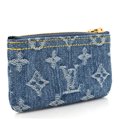 Louis Vuitton Monogram Denim Key Pouch Denim Blue 3 of 7