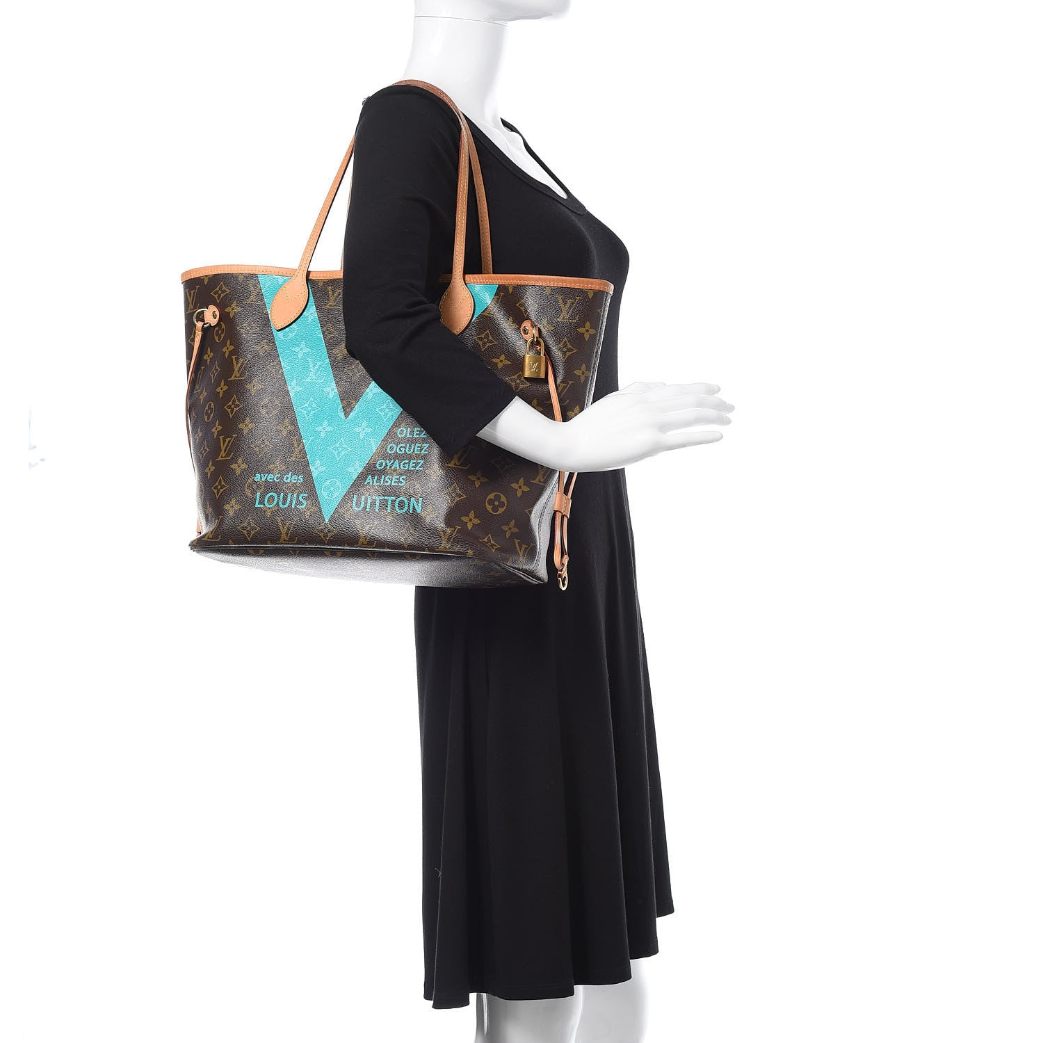 Louis Vuitton Monogram V Neverfull MM Turquoise 2 of 17