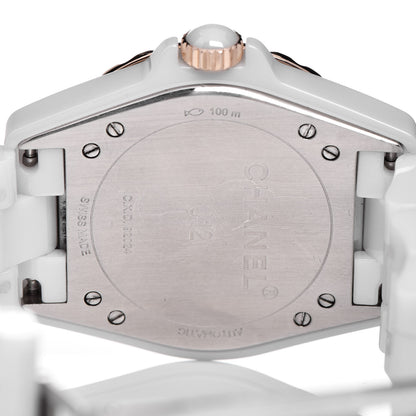 Chanel Stainless Steel 18K Beige Gold Ceramic 36.5mm J12 Automatic Watch White 6 of 6