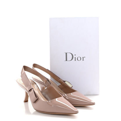 Christian Dior Patent Calfskin Sweet-D Slingback Pumps 40 Powder Pink 10 of 10