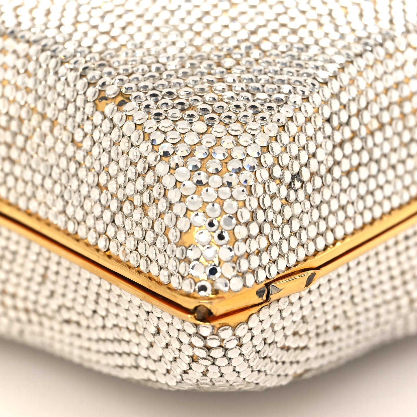Swarovski Crystal Star Minaudiere Clutch Gold