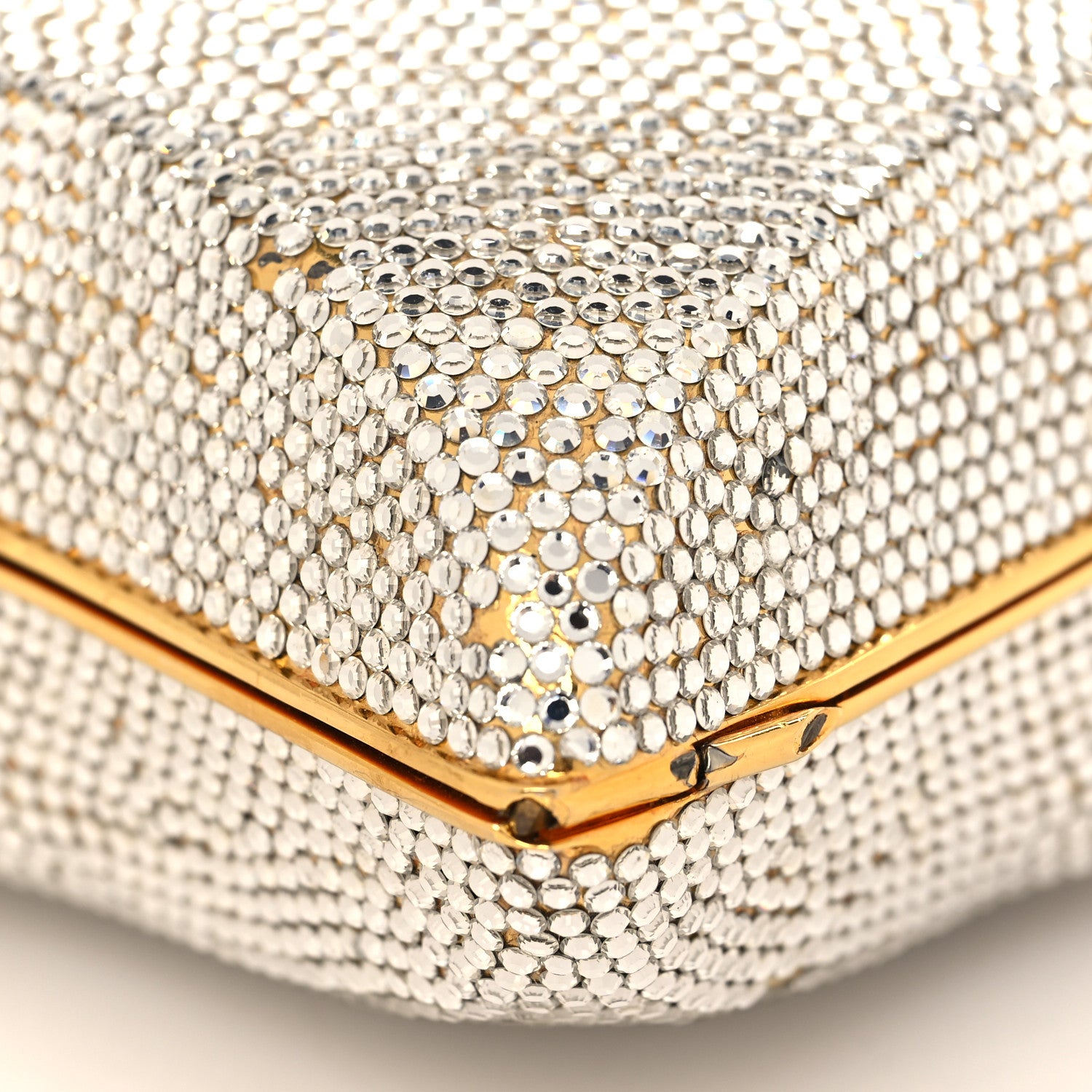 Judith Leiber Swarovski Crystal Star Minaudiere Clutch Gold 7 of 23