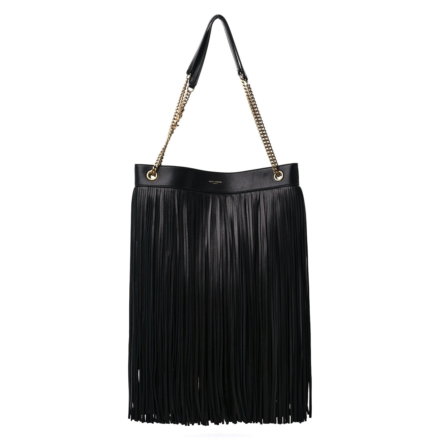 Saint Laurent Suede Calfskin Large Grace Fringed Hobo Bag Rope Black 1 of 9