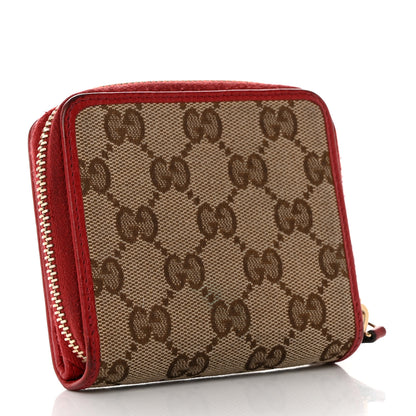 Gucci Monogram Dollar Calfskin Zip Around French Flap Wallet Beige Ebony Rosso 3 of 9