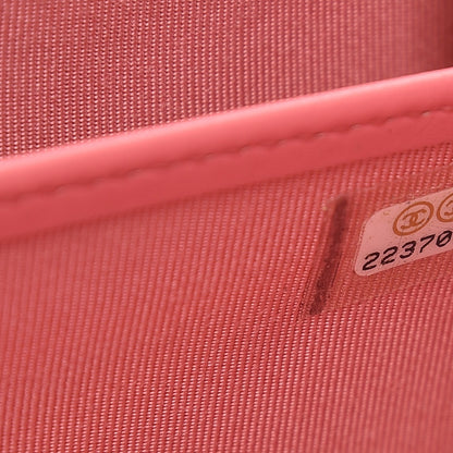 Chanel Caviar Chevron Large Gusset Zip Around Wallet Pink 8 of 9