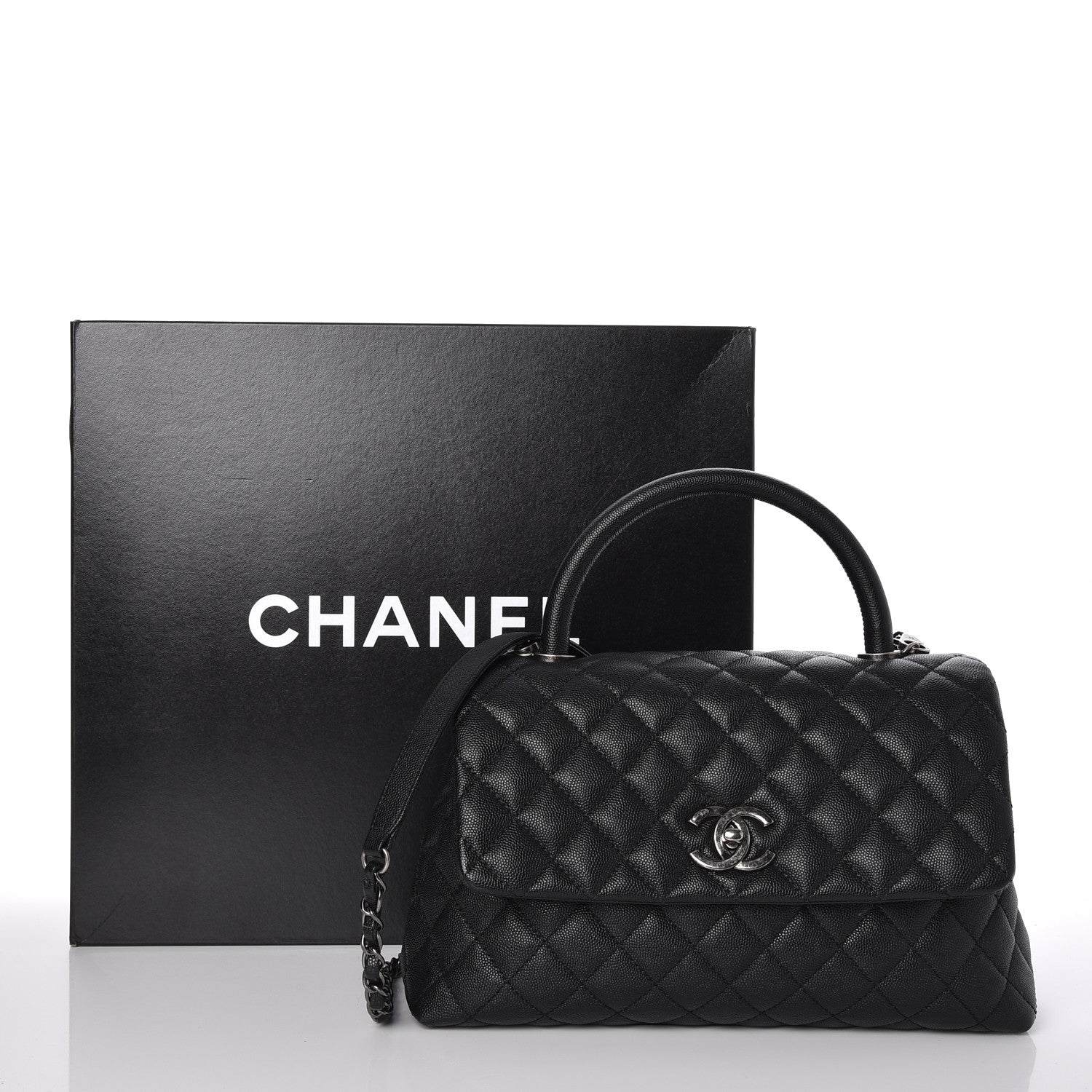Chanel Caviar Quilted Small Coco Handle Flap Black 8 of 8