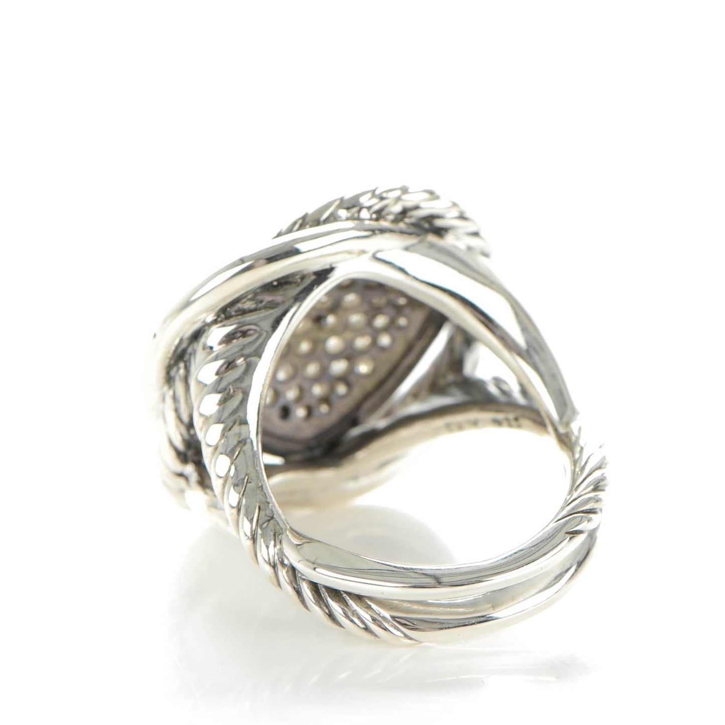 Sterling Silver Pave Diamond 14mm Infinity Ring 53 6.5