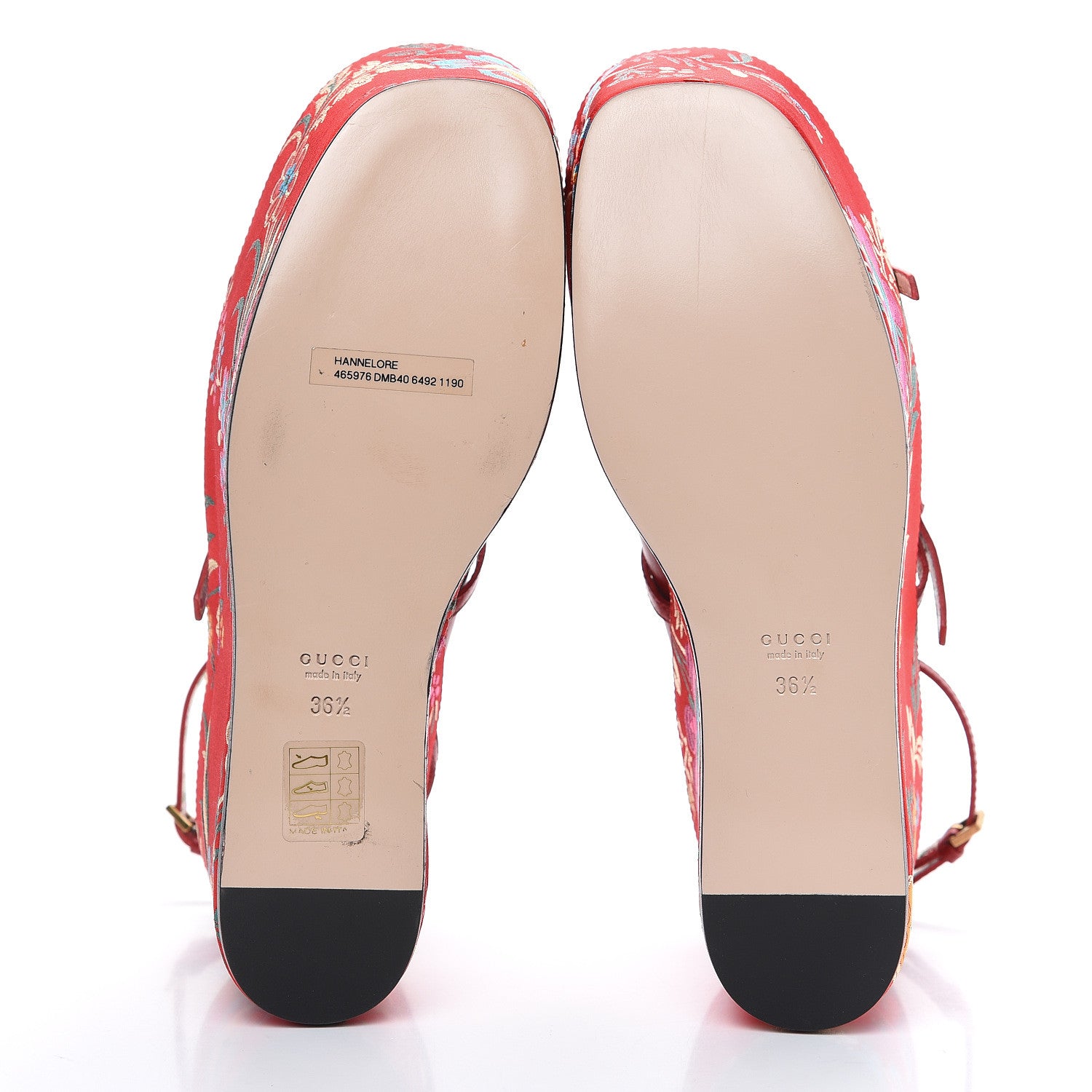 Gucci Malaga Kid Silk Hannelore Detachable Platform Slide 36.5 Hibiscus Red 5 of 10