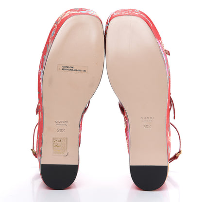 Gucci Malaga Kid Silk Hannelore Detachable Platform Slide 36.5 Hibiscus Red 5 of 10