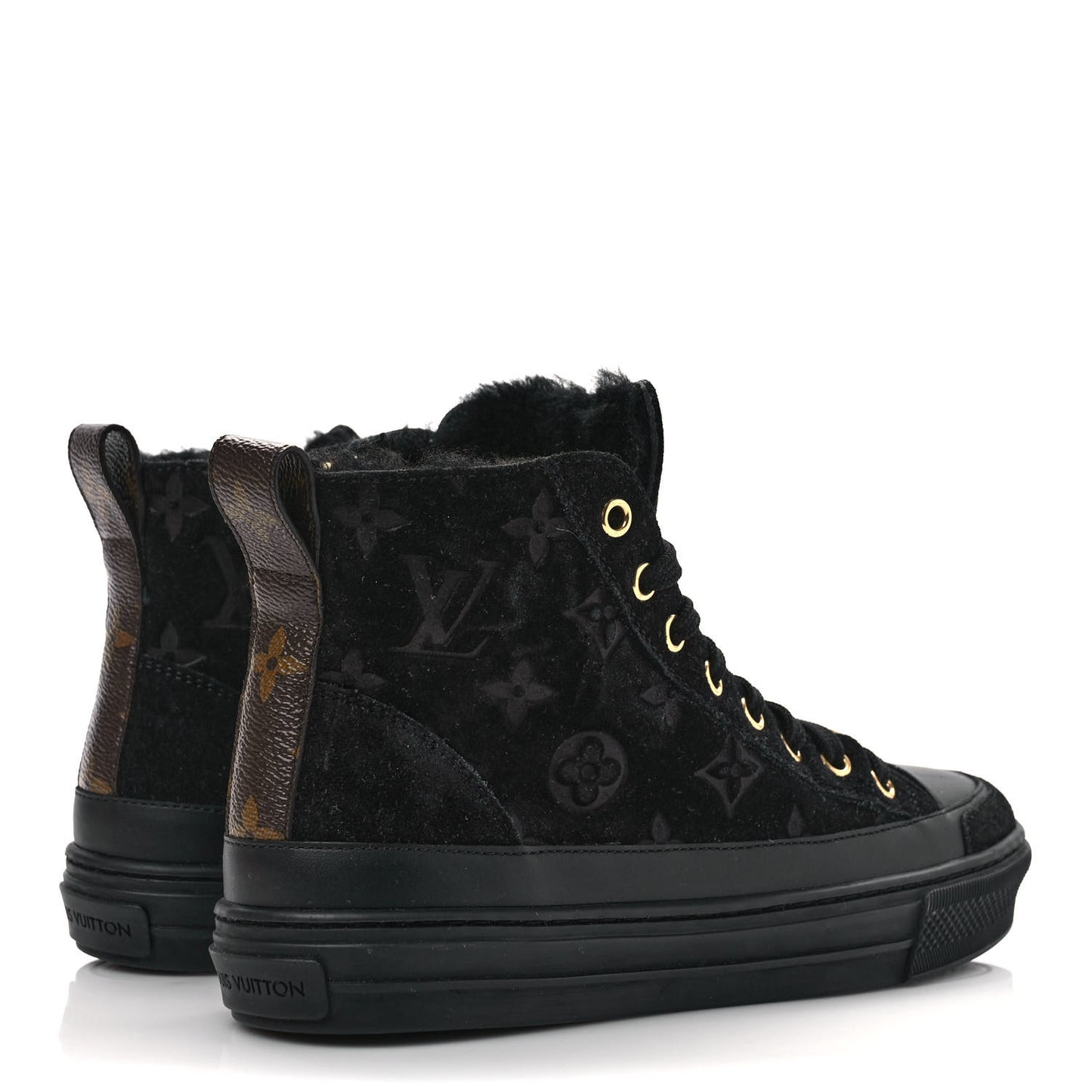 Suede Monogram Stellar Sneaker Boots 35 Black
