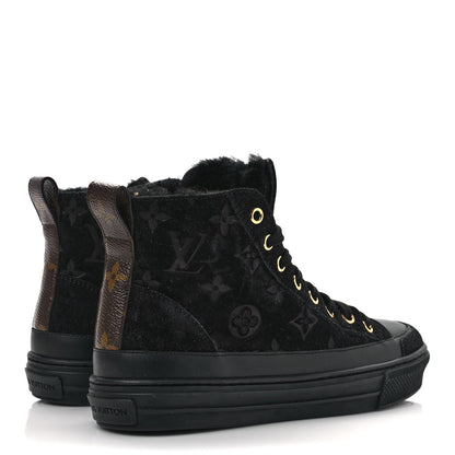 Louis Vuitton Suede Monogram Stellar Sneaker Boots 35 Black 4 of 9