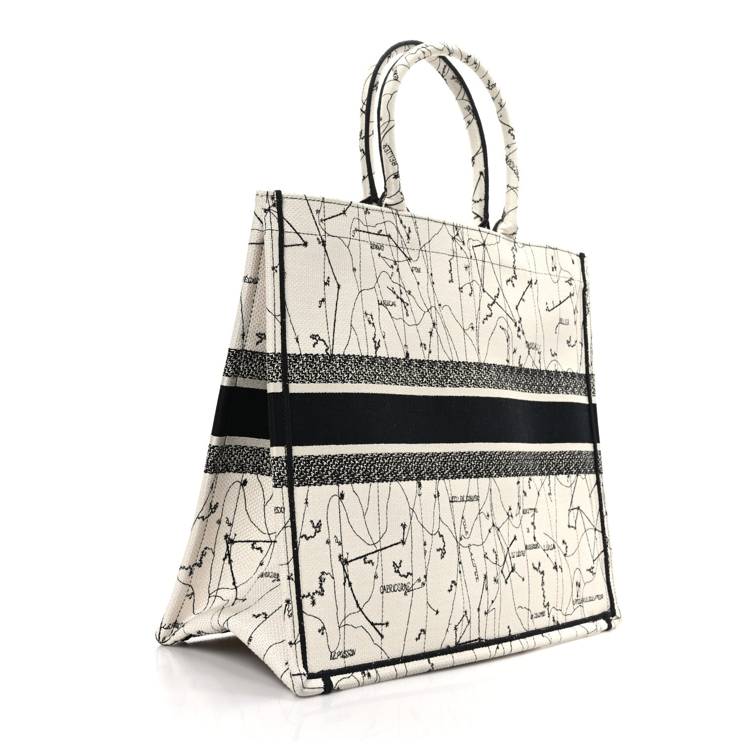 Christian Dior Canvas Embroidered Zodiac Book Tote Latte Multicolor 3 of 12