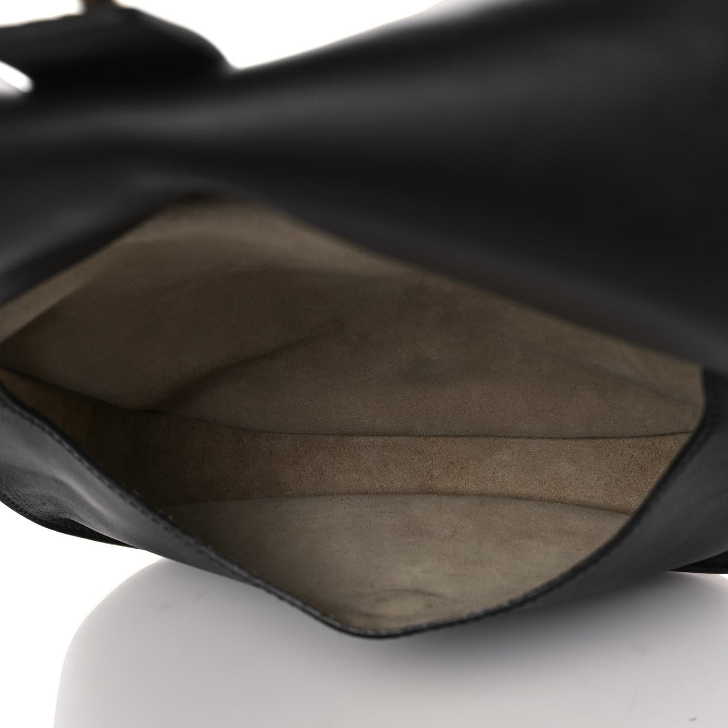 Suede Smooth Calfskin Medium Kurtis Shoulder Bag Black