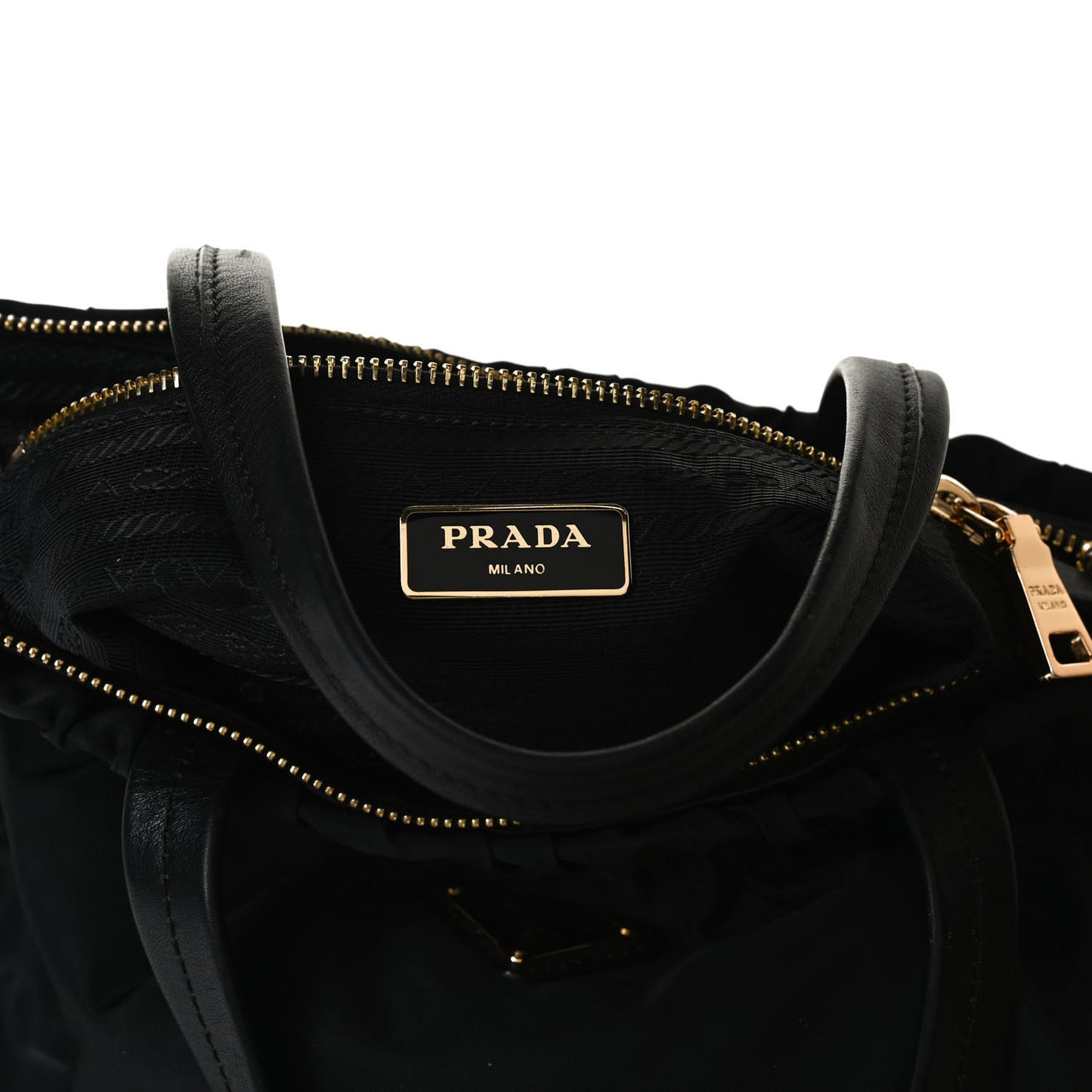 Nylon Soft Calfskin Tote Black