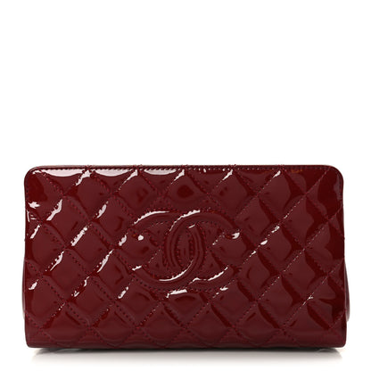 Chanel Patent CC Quilted Timeless Clutch Red 1 of 8