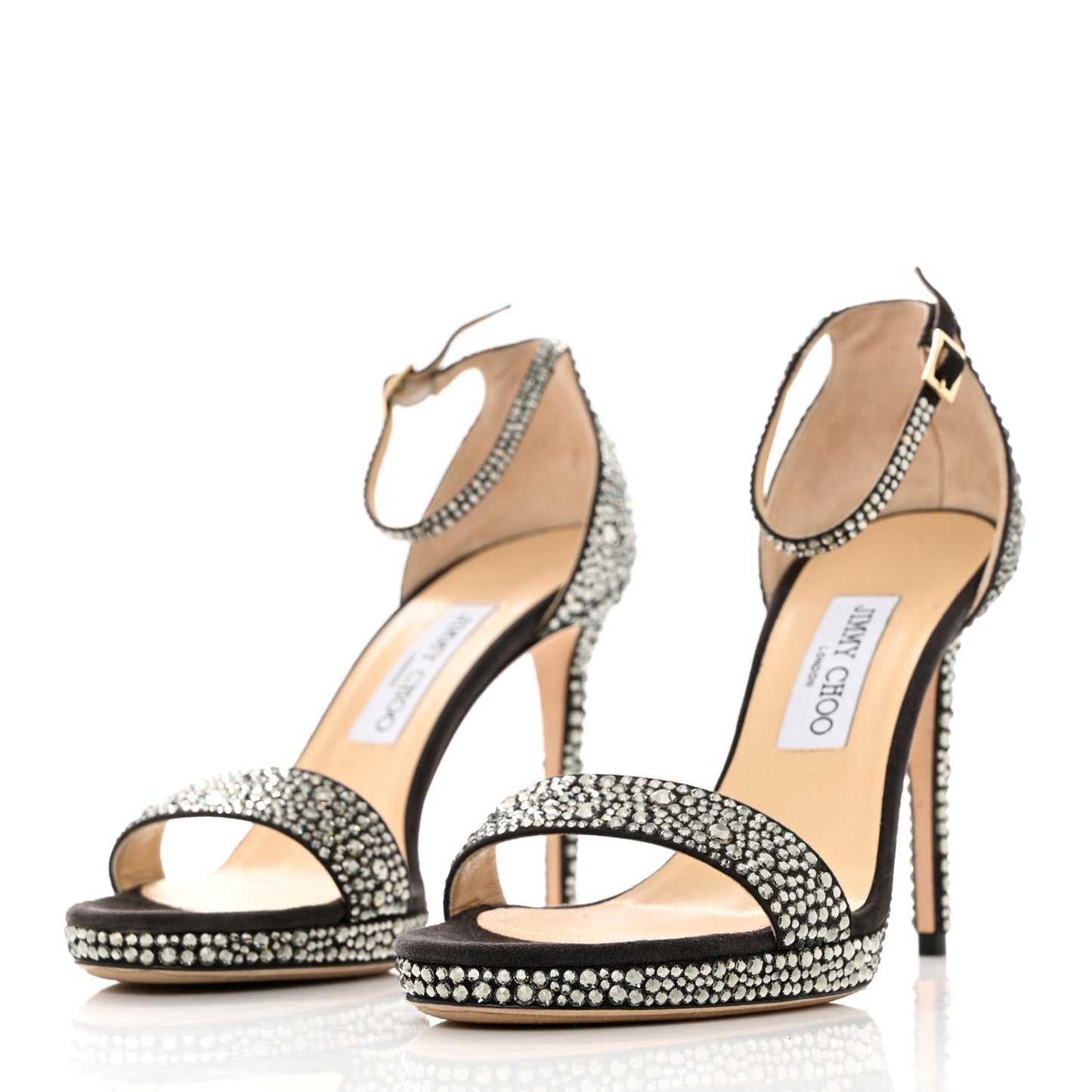 Crystal Sandal Pumps 39 Silver