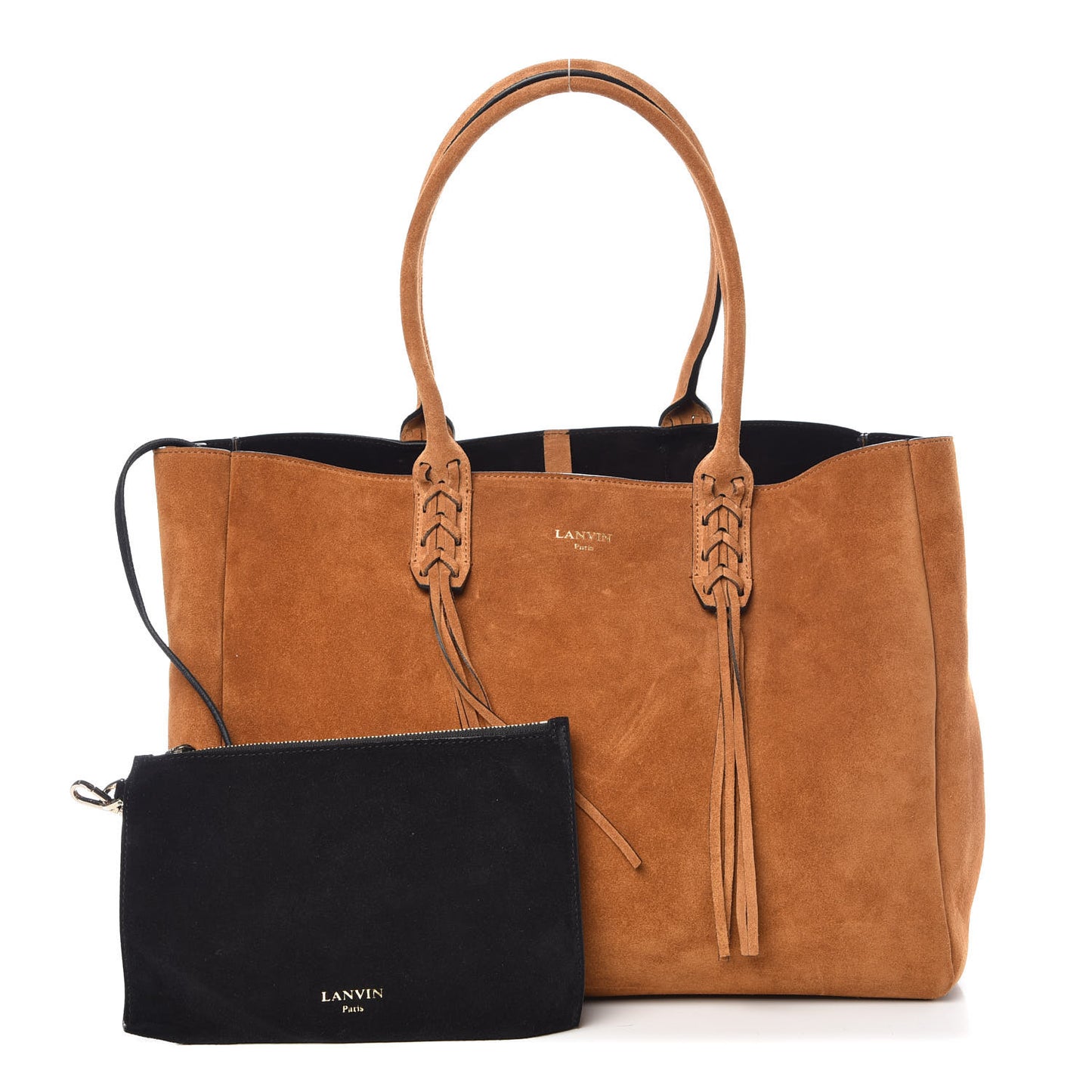 Suede Small Fringe Shopper Tote Ginger Red