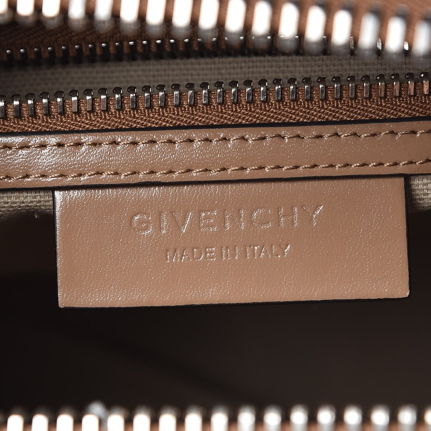 Shiny Lord Calfskin Small Antigona Dark Beige