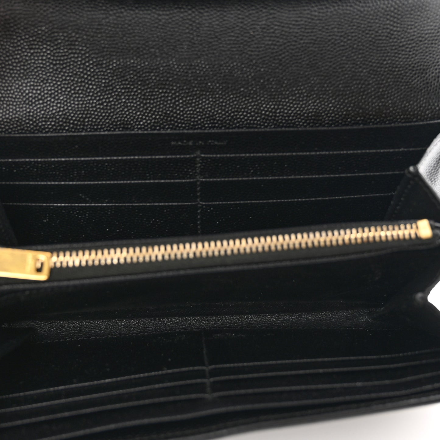 SAINT LAURENT Grain De Poudre Classic Monogram Cassandre Wallet Black