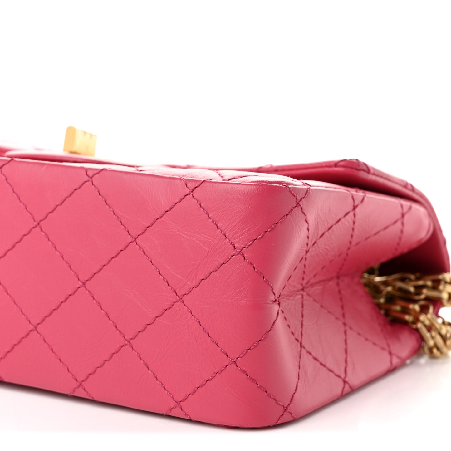 Aged Calfskin Quilted 2.55 Reissue Mini Flap Pink