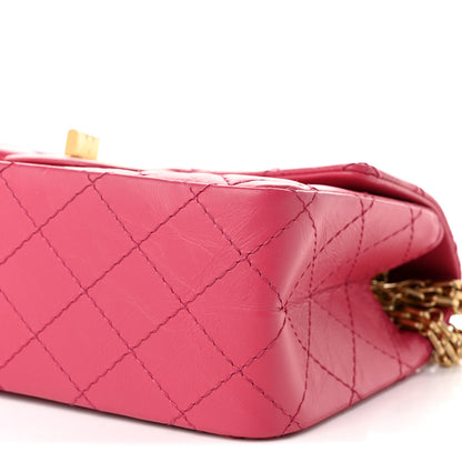 Chanel Aged Calfskin Quilted 2.55 Reissue Mini Flap Pink 10 of 10
